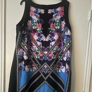 ILE like New Black Floral Print Sleeveless plus size Dress 20W
